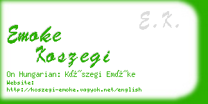 emoke koszegi business card